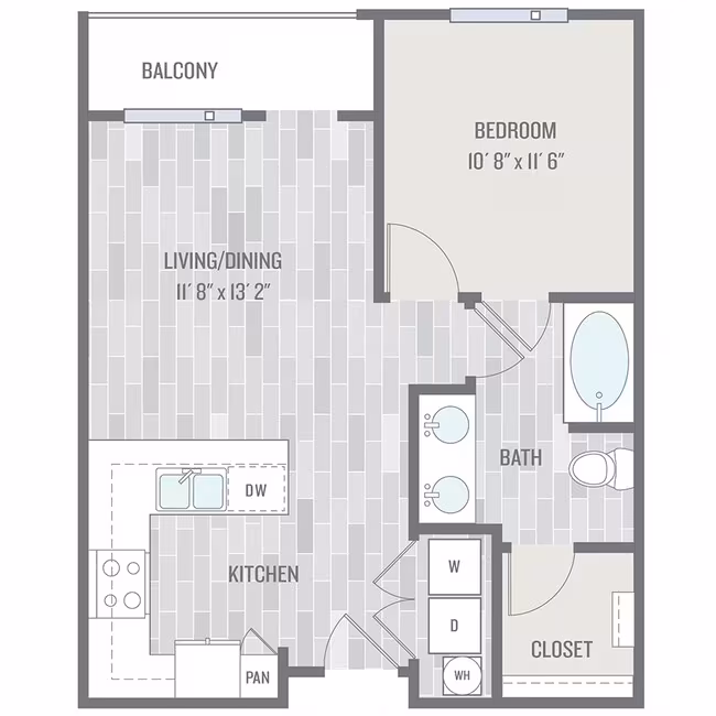1 Bed • 1 Bath 3055 floor plan